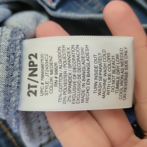 Girls Jordache jegging blue pink stripe 2T - Picture 4 of 6